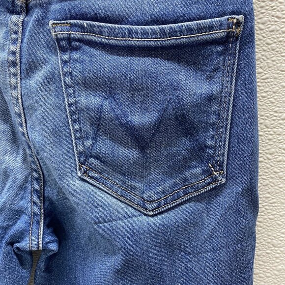 Mother Women’s The Stunner Bunny Slip Capri Jeans Size 26 Connect The Dots Blue - Picture 7 of 14